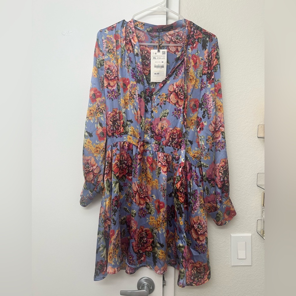 Zara Floral Chiffon Dress